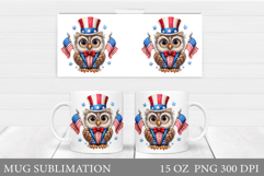 Patriotic Owl Mug Design. Patriotic Mug Sublimation Product Image 1
