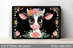 Cute Cow Cutting Board Design. Cow Sublimation Product Image 1