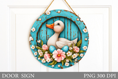Easter Duck Door Sign Design. Easter Door Sign Sublimation Product Image 1