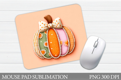 Pumpkin Mouse Pad Design. Fall Mouse Pad Sublimation Product Image 1