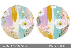 Daisy Flowers Wind Spinner. Floral Wind Spinner Design Product Image 1