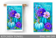 Fall Pumpkin Kitchen Towel. Fall Kitchen Towel Sublimation Product Image 1