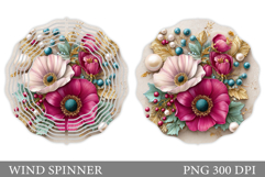 Floral Wind Spinner Sublimation. Flowers Wind Spinner Design Product Image 1