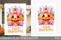 Cute Pumpkin Garden Flag. Cute Halloween Garden Flag Design Product Image 1