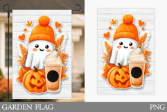 Ghost Garden Flag Sublimation. Halloween Garden Flag Design Product Image 1