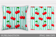 Cherry Pillow Design. Cherries Sublimation Product Image 1