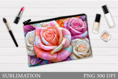 Roses Cosmetics Bag Design. Roses Sublimation Product Image 1