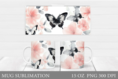 Butterfly Mug Design. Butterfliy Mug Sublimation Product Image 1