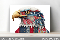 Eagle Cutting Board Design. Patchwork Eagle Sublimation Product Image 1