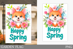Spring Fox Garden Flag. Spring Garden Flag Design Product Image 1