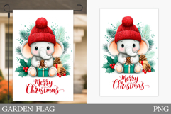 Christmas Elephant Garden Flag. Christmas Garden Flag Design Product Image 1