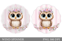 Cute Owl Wind Spinner Design. Owl Summer Wind Spinner Product Image 1