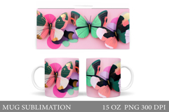 Butterfly Mug Design. Butterfliy Mug Sublimation Product Image 1