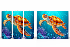 Turtle Tumbler Wrap Design. Turtle Tumbler Wrap Sublimation Product Image 2