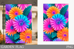 Flowers Garden Flag Design. Floral Garden Flag Sublimation Product Image 1