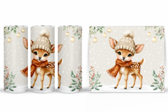 Christmas Deer Tumbler Design. Christmas Tumbler Sublimation Product Image 2