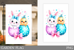 Easter Bunny Garden Flag.Easter Garden Flag Sublimation Product Image 1