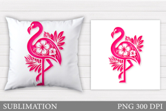 Flamingo Sublimation. Flamingo Pillow Sublimation Product Image 1
