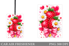 Strawberry Car Air Freshener Design. Strawberry Sublimation Product Image 1