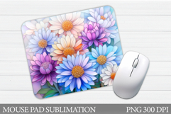 Floral Mouse Pad Sublimation. Flowers Mouse Pad Design Product Image 1