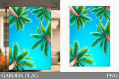 Palm Tree Garden Flag Design. Summer Garden Flag Sublimation Product Image 1