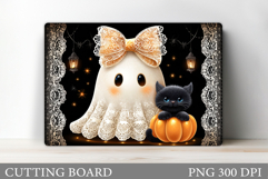 Cute Halloween Cutting Board. Cute Ghost Cutting Board Product Image 1