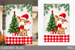 Christmas Giraffe Garden Flag. Christmas Garden Flag Design Product Image 1