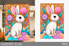 Summer Bunny Garden Flag. Summer Garden Flag Sublimation Product Image 1