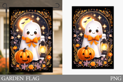 Ghost Garden Flag Sublimation. Halloween Pumpkin Garden Flag Product Image 1