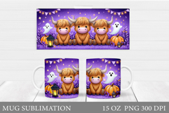 Cute Cow Mug Design. Halloween Cow Mug Sublimation Product Image 1