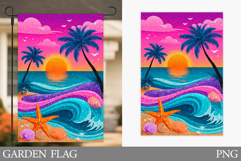 Sea Garden Flag Design. Beach Garden Flag Sublimation Product Image 1