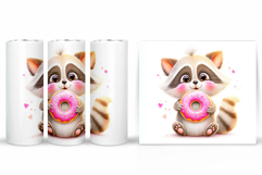 Valentines Raccoon Tumbler. Valentines Tumbler Sublimation Product Image 2