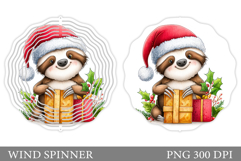 Christmas Sloth Wind Spinner. Christmas Wind Spinner Product Image 1