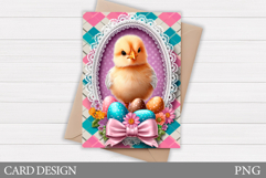 Easter Chick Card Design. Easter Card Printable Product Image 1