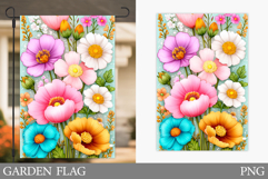 Flowers Garden Flag Sublimation. Floral Garden Flag Design Product Image 1