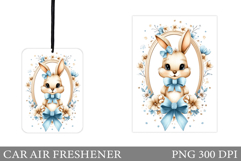 Cute Bunny Car Air Freshener Design. Cute Bunny Sublimation Product Image 1