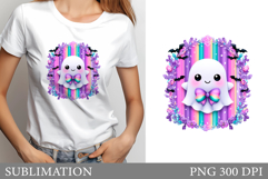 Cute Ghost Sublimation. Cute Ghost T-Shirt sublimation Product Image 1