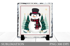 Cute Snowman Slate Sublimation. Christmas Slate Design Product Image 1