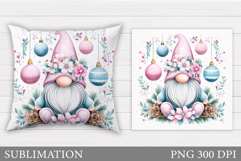 Christmas Gnome Pillow Design. Christmas Pillow Sublimation Product Image 1