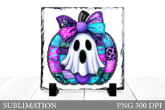 Halloween Pumpkin Slate. Halloween Ghost Slate Sublimation Product Image 1