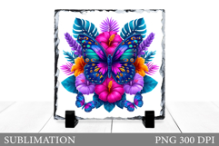 Butterflies Slate Design. Butterflies Flowers Sublimation Product Image 1