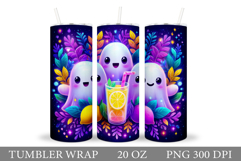 Cute Ghost Tumbler Design. Ghost Lemons Tumbler Sublimation Product Image 1