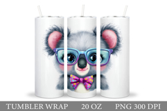 Cute Koala Tumbler Design. Funny Koala Tumbler Sublimation Product Image 1