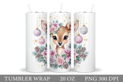 Christmas Deer Tumbler Design. Christmas Tumbler Sublimation Product Image 1