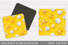 Seashell Magnet Design. Starfish Magnet Sublimation Product Image 1