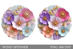 Floral Wind Spinner Sublimation. Flowers Wind Spinner Design Product Image 1