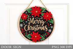 Christmas Door Sign Design. Merry Christmas Door Sign Product Image 1