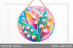 Floral Door Sign Sublimation. Flowers Door Sign Design Product Image 1