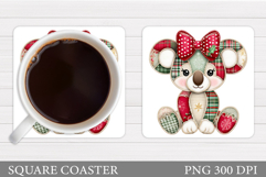 Christmas Koala Coaster. Christmas Coaster Sublimation Product Image 1