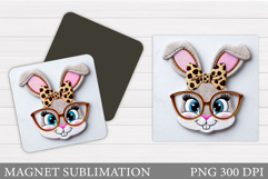 Cute Bunny Magnet Design. Cute Bunny Sublimation Product Image 1